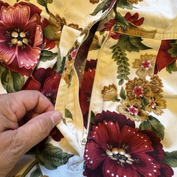 Vintage 90s Floral Bubble Overalls Made in USA 100% Cotton Cottagecore M/L - Picture 10 of 16